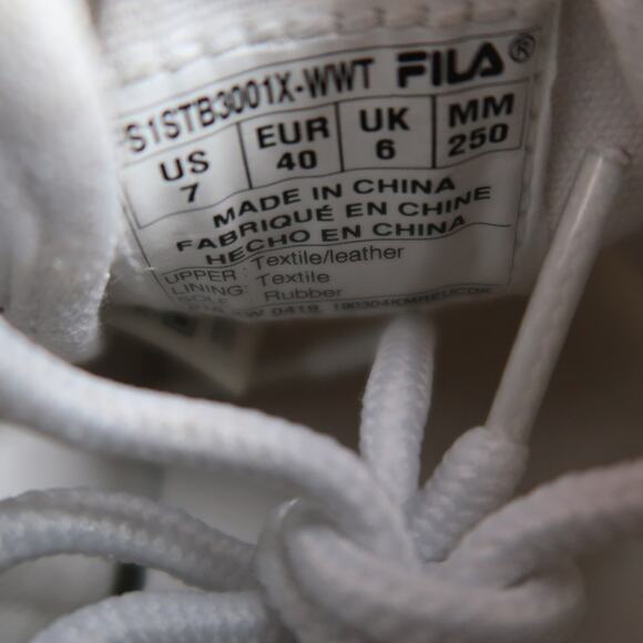 Fila Shoes Big Kids 7 Classic Kicks Sneakers Athletic Trainer White Canvas Retro - Picture 6 of 11